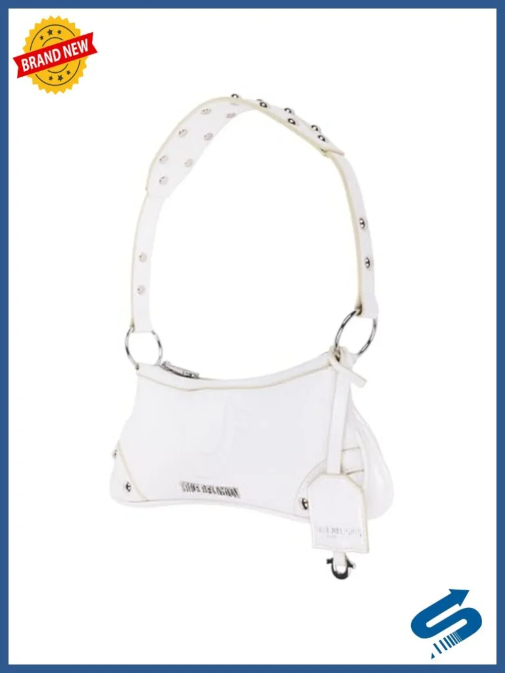 Mini Shoulder Bag with Gold Hardware and Zip-Top Closure